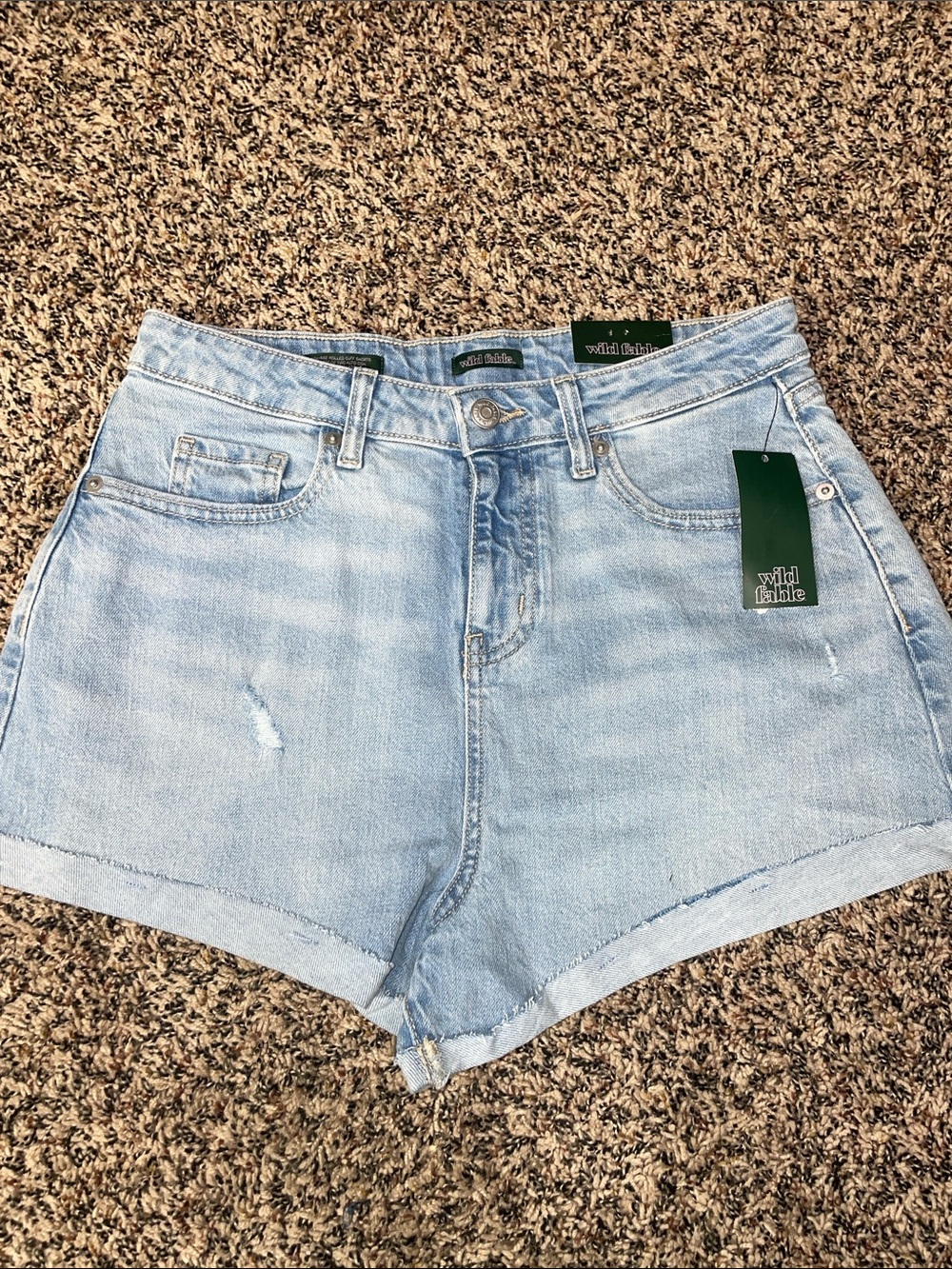 wild fable Light Wash High-Rise Denim Cutoff Shorts Var Sizes NWT